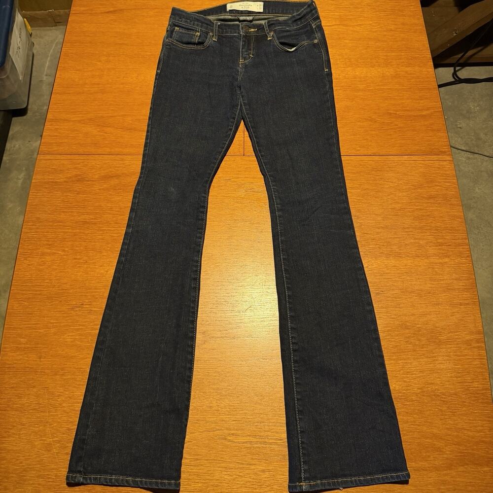 Y2K Abercrombie & Fitch Emma Jeans Size 2R Perfect Stretch 26x33 Dark Wash